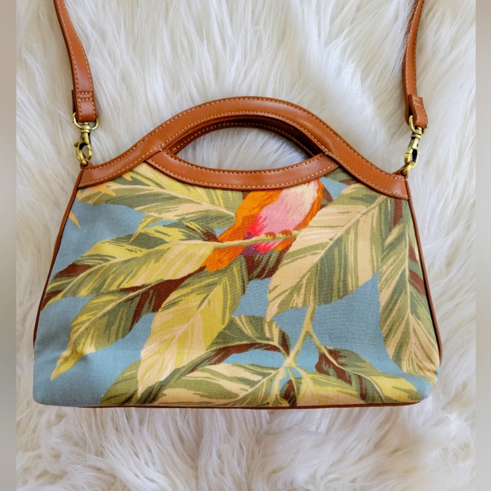 Fossil Tropical Print Handbag with Shoulder Strap
